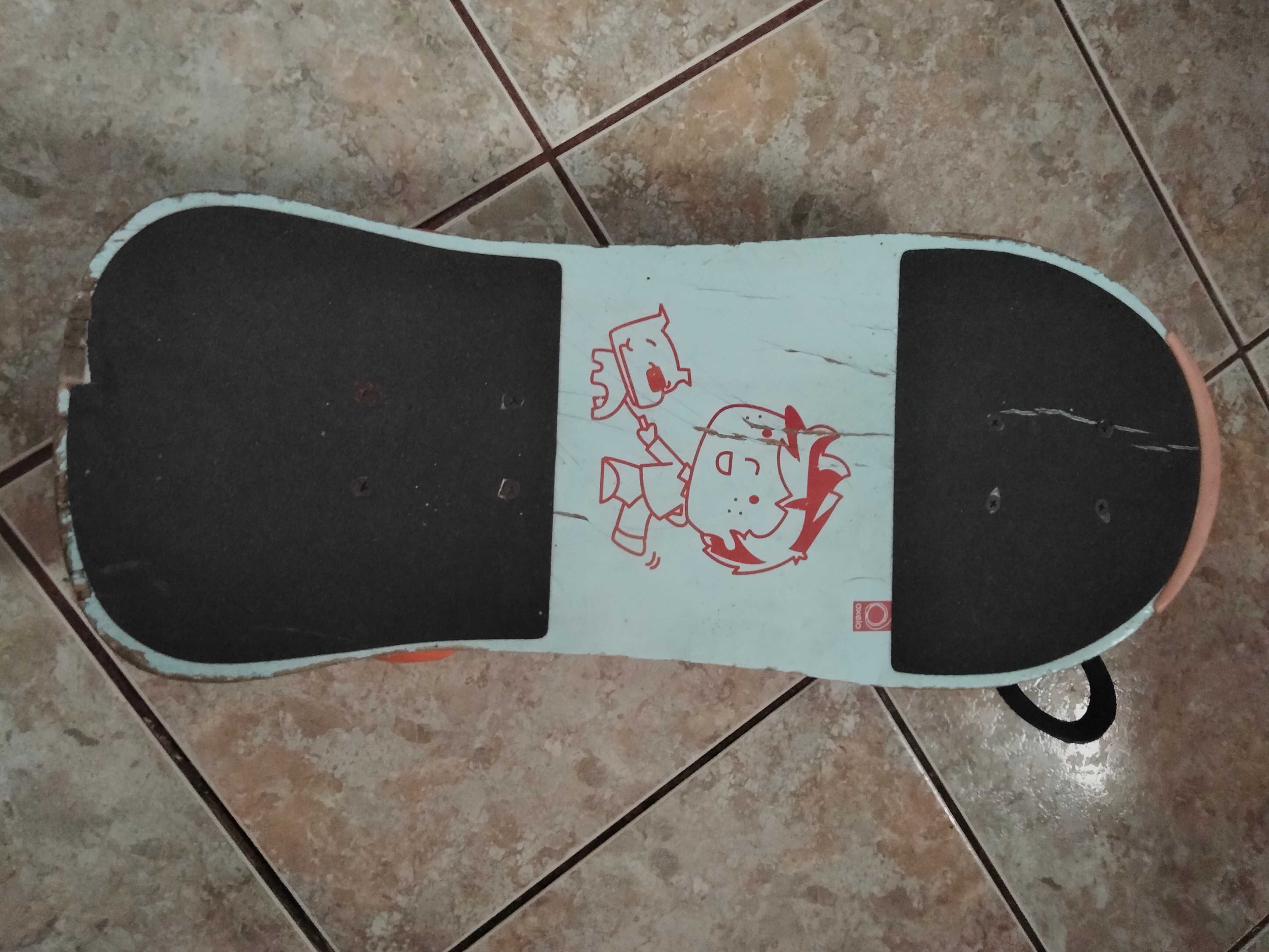Skate Criança Preto e Azul-Turquesa