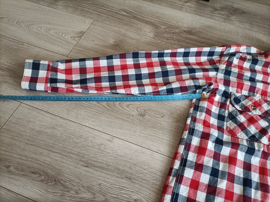 Koszula męska w kratę (rozmiar L)