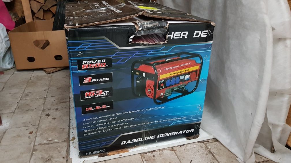 Генератор бензиновий FisherDE (FS 8500), 220/380Вт. В наявност