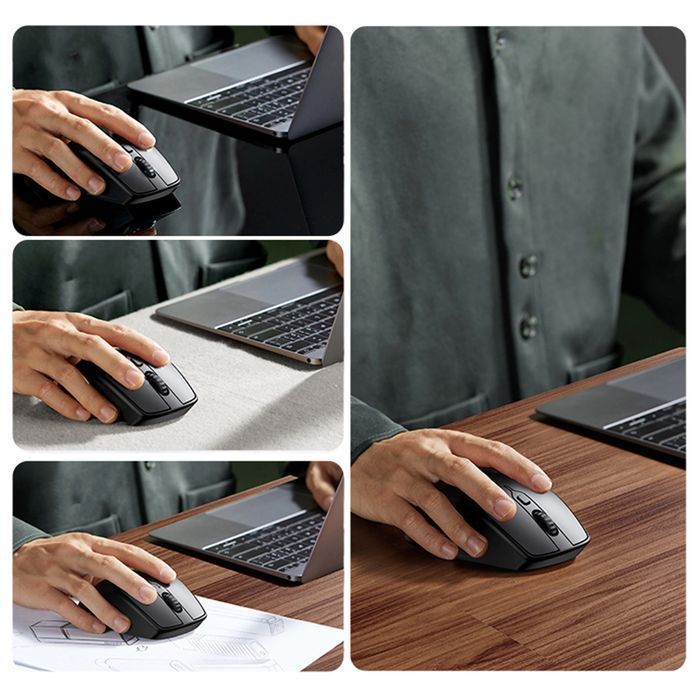 Bezprzewodowa mysz Ugreen ergonomiczna Bluetooth 2.4 GHz niebieska
