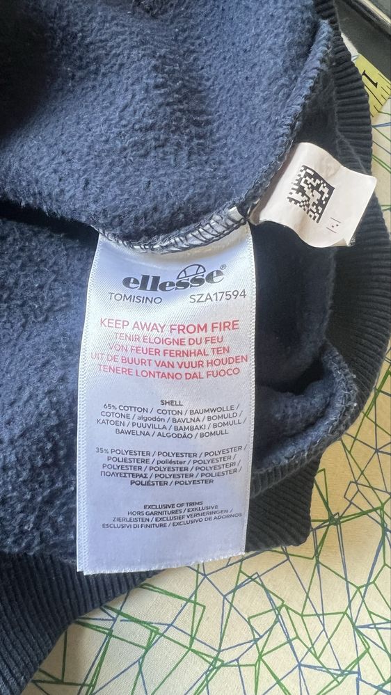 Granatowa wciągana bluza męska z kapturem Ellesse