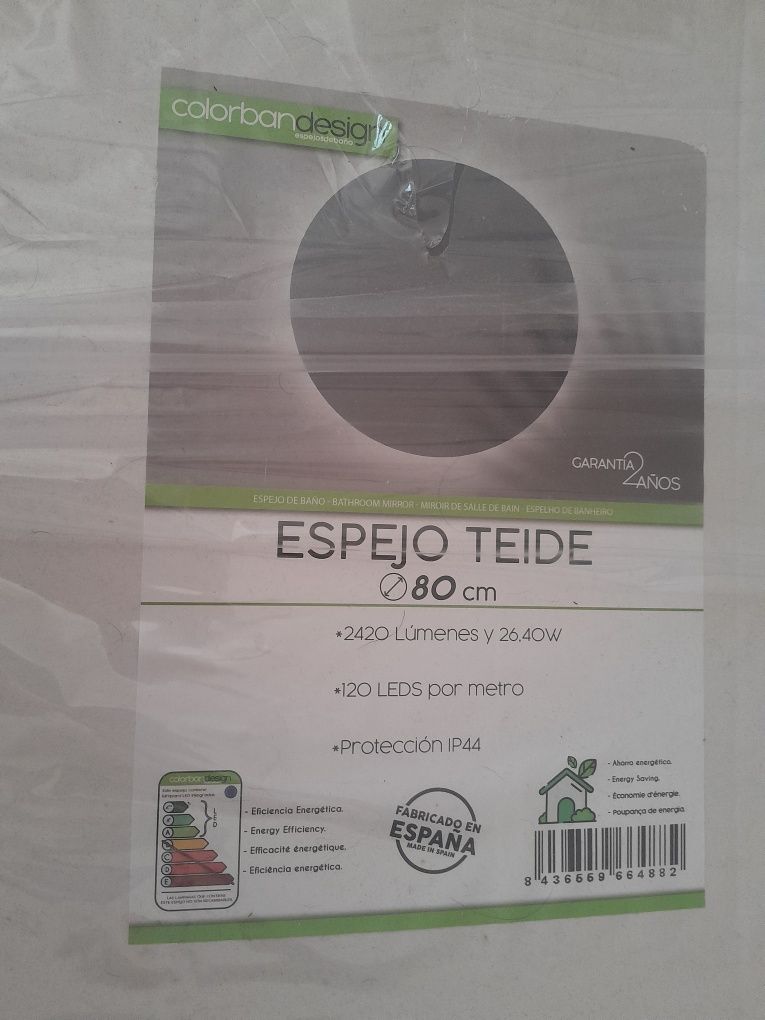 Espelho redondo com luz Led novo
