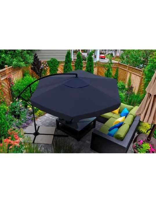 Parasol Ogrodowy Na Wysięgniku Duży Składany 350cm+ Pokrowiec 3 Kolory