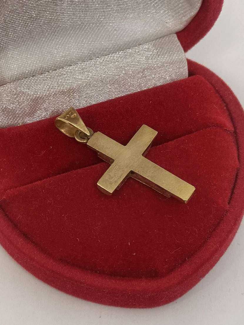 Złoty wisiorek, złoty Krzyżyk, złoto 14k, 1,75g, Lombard Krosno Betlej