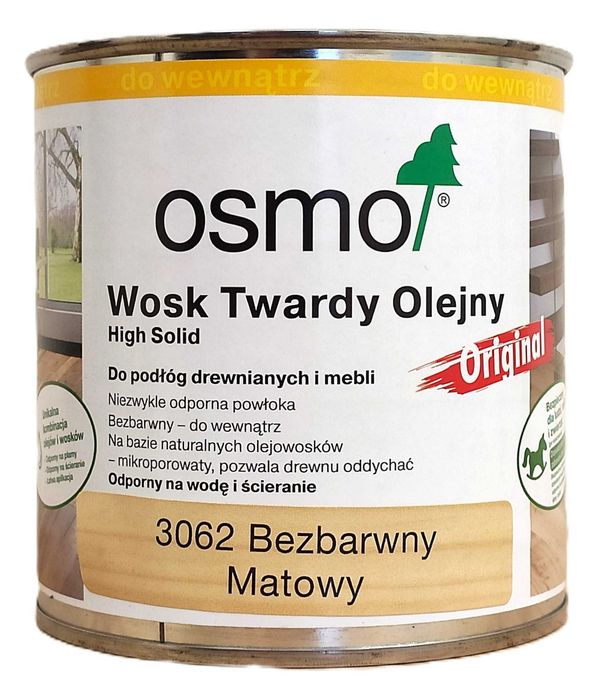 Olej do blatów drewnianych, wosk twardy olejny 0,375  l matowy