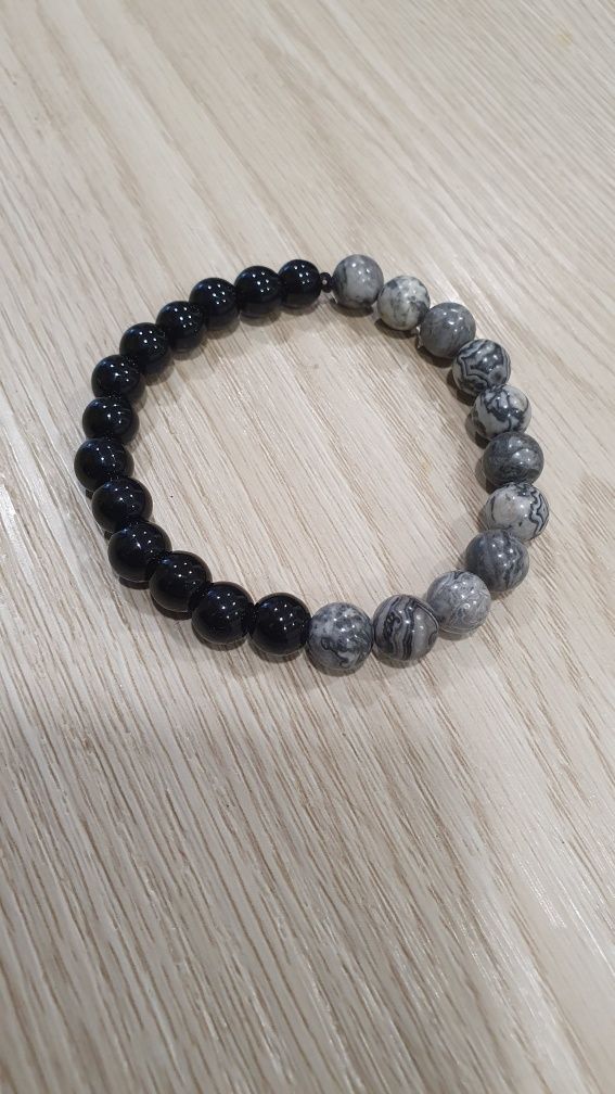 Pulseira Cinza e Preta
