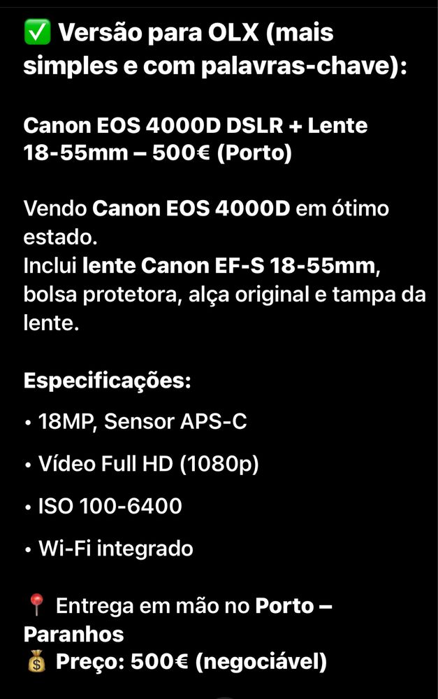 Camera Canon EOS 4000D