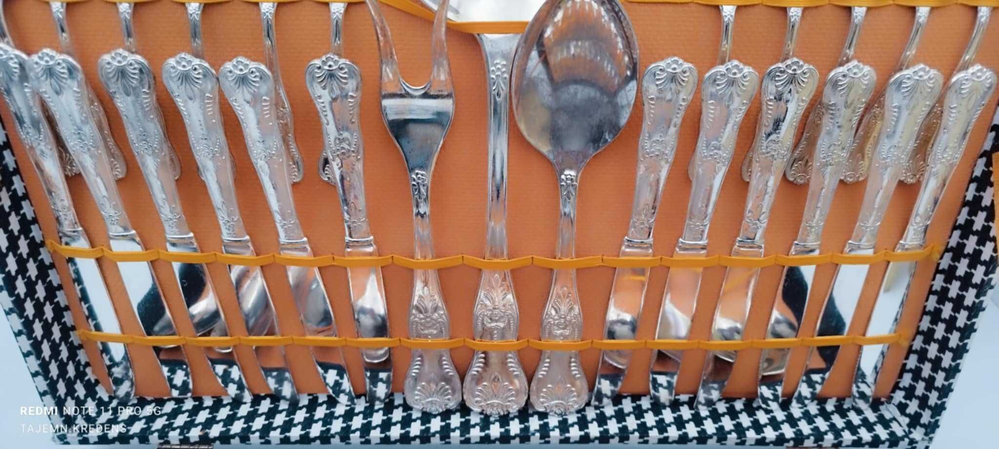 Zestaw włoskich sztućców LBL platerowane dla 12 osób z pudełkiem