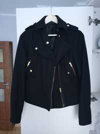Czarna wełniana ramoneska kurtka wool Topshop 40 L 38 M premium