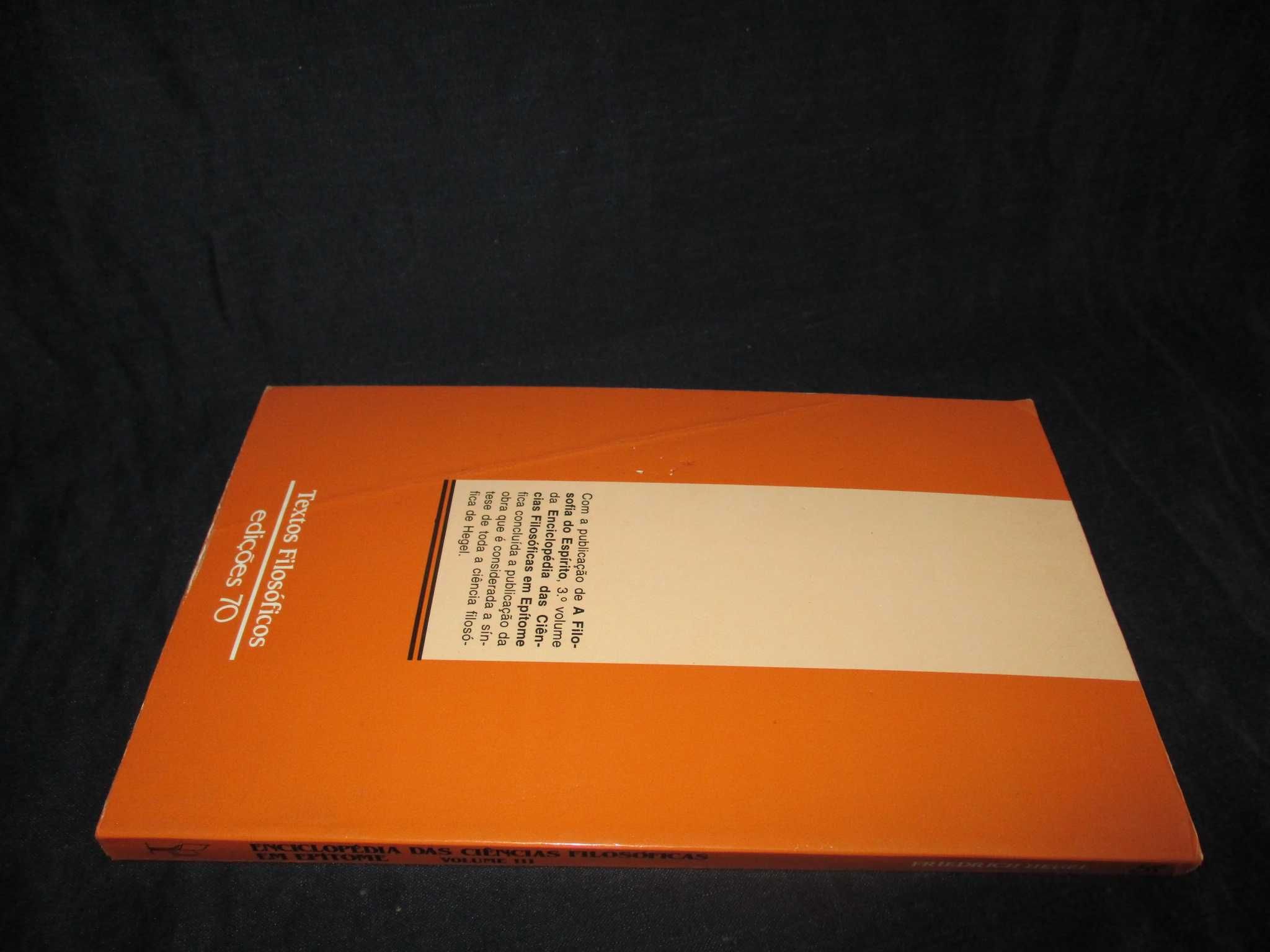 Livro Enciclopédia das Ciências Filosóficas em Epítome III Hegel