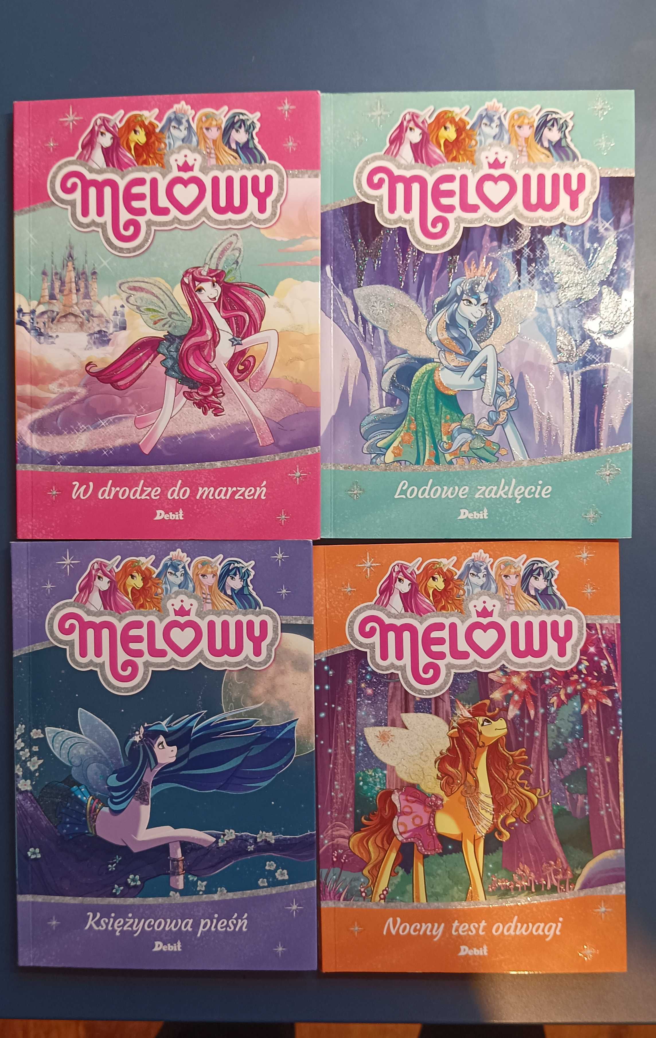 Książki o jednorożcach Melowy tom 1,2,3 i 4.