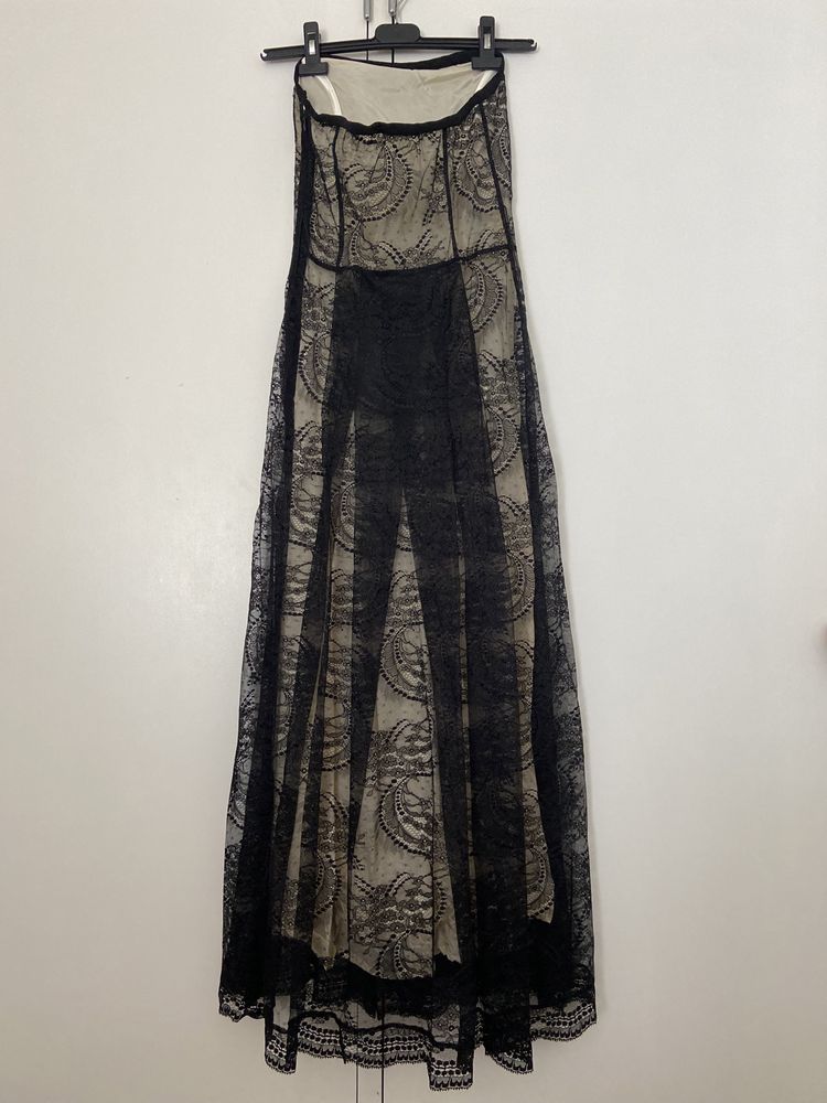 Vestido sem alças nude/preto S