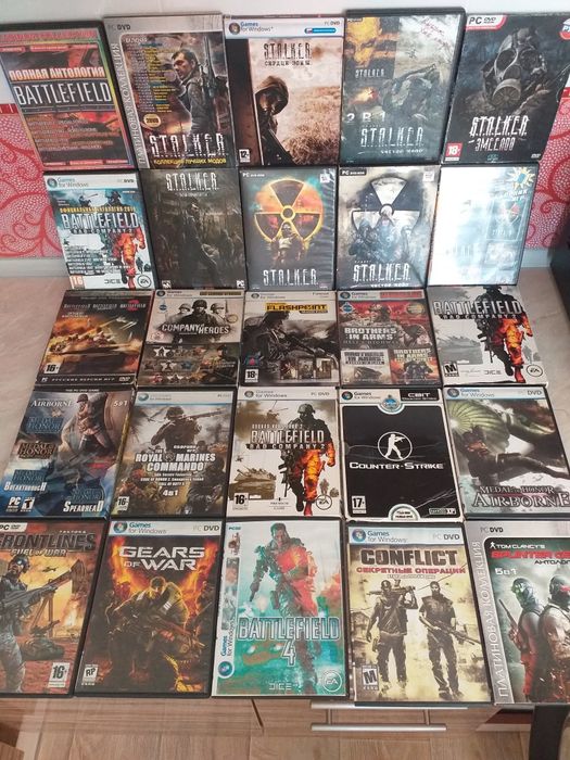 Продам игры на компьютер Stalker. CRYSIS. BATTLEFIELD.