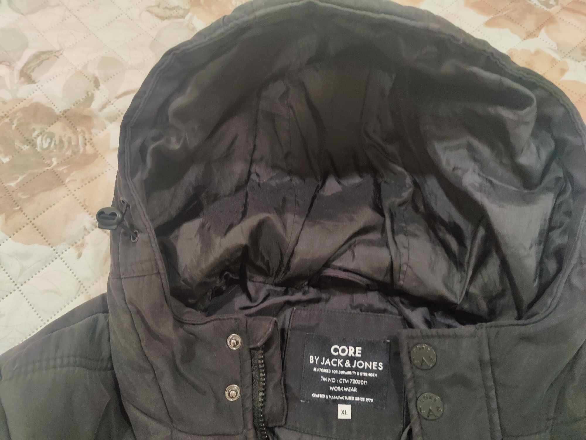 Casaco de capuz Jack Jones XL preto