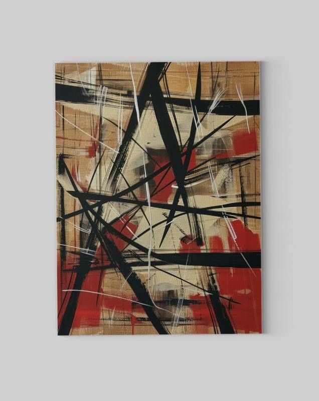 Obraz na płótnie "Abstrakcyjne Linie i Kolory" 75x100 cm