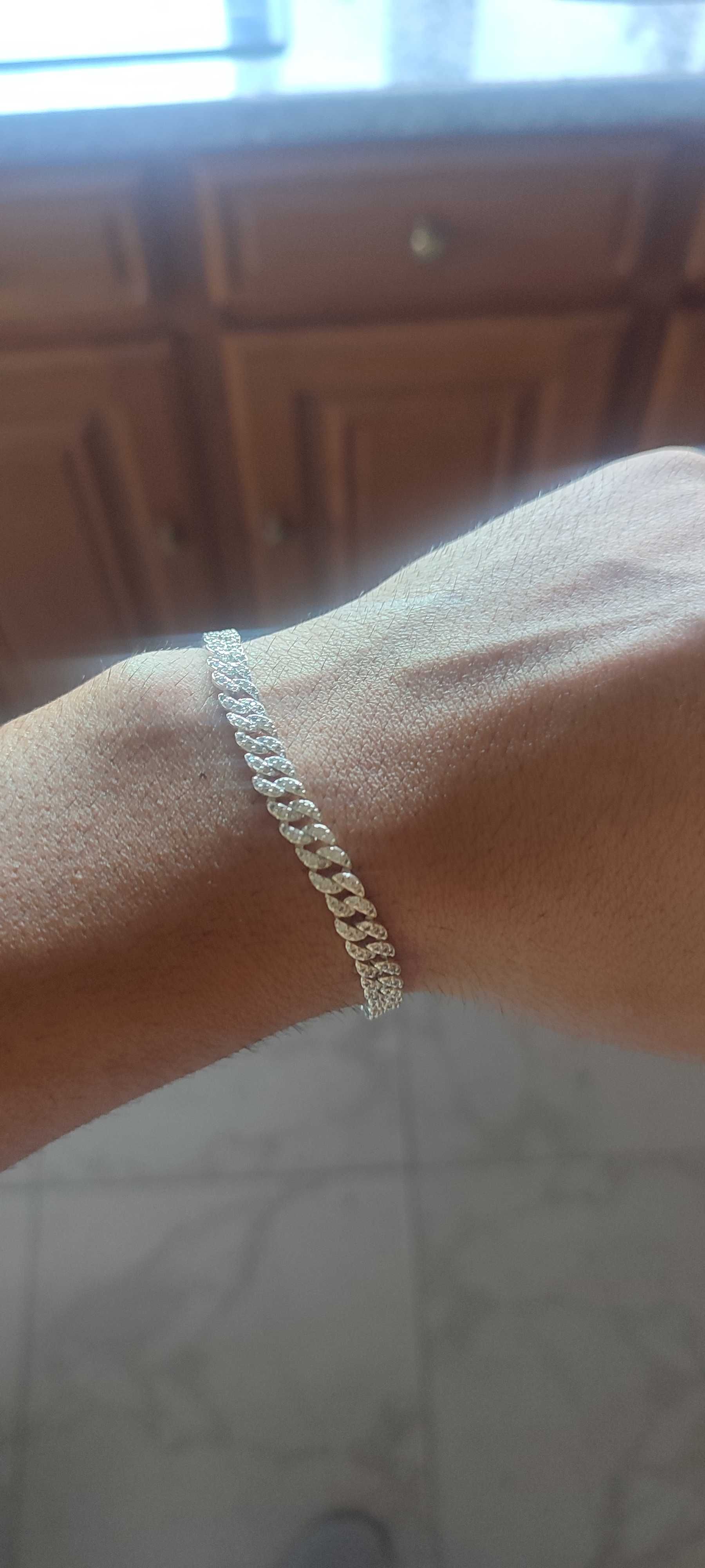 Pandora-Pulseira de Corrente Cubana Pavé