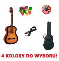 Gitara klasyczna pełnowymiarowa - niemiecka - 4 KOLORY do wyboru