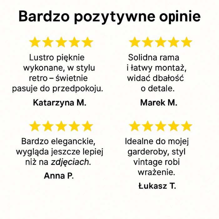 LUSTRO VINTAGE styl* 110x33cm I do sypialni I przedsionka I starodawne