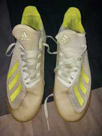 Buty piłkarskie halówki Adidas, 37 i 1/3 biało żólte