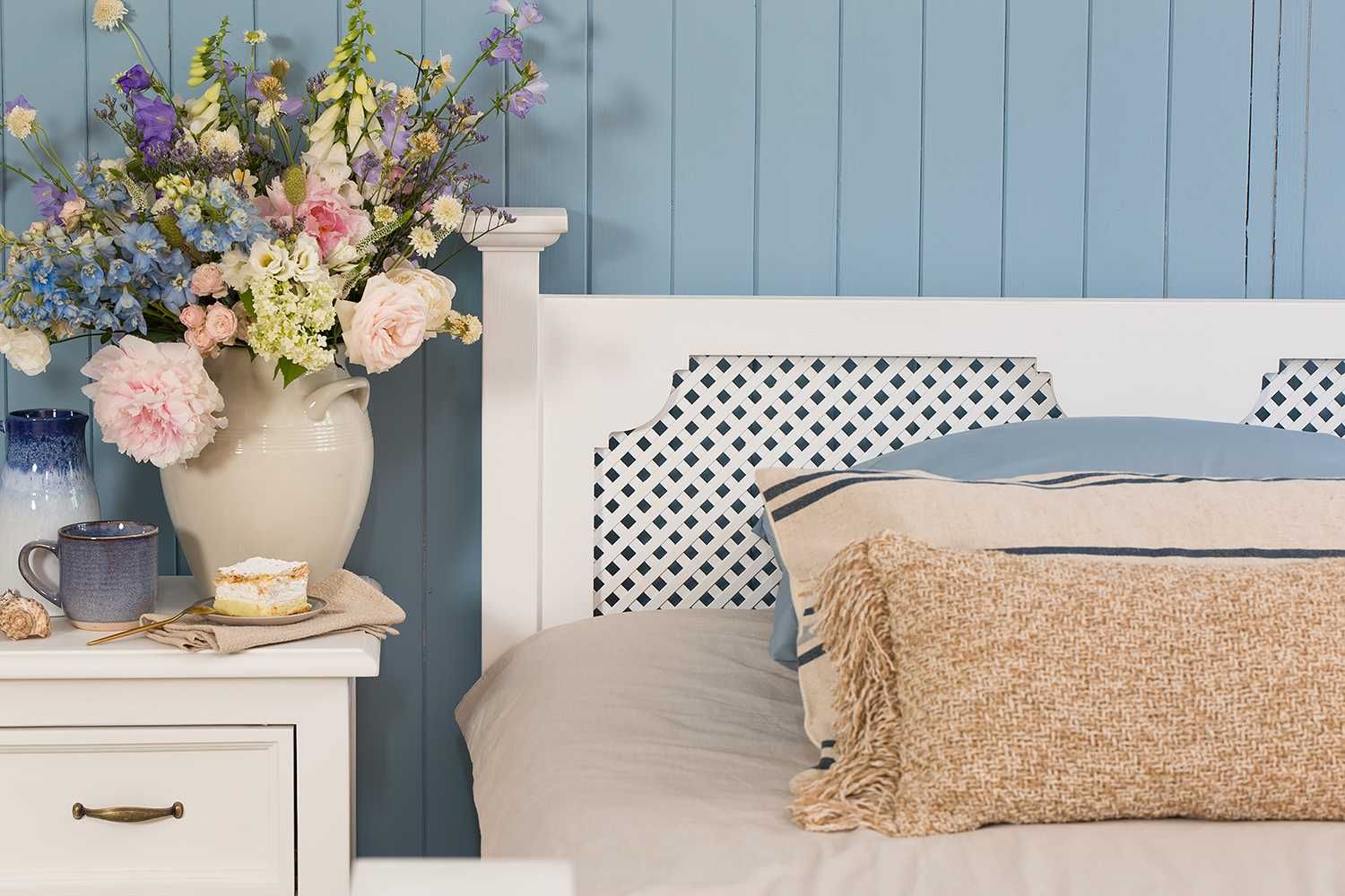 podwójne drewniane łóżko w stylu BOHO 160x200 od producenta