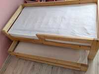 Łóżko dziecięce podwójne drewniane 160x80 + materace ERATO.