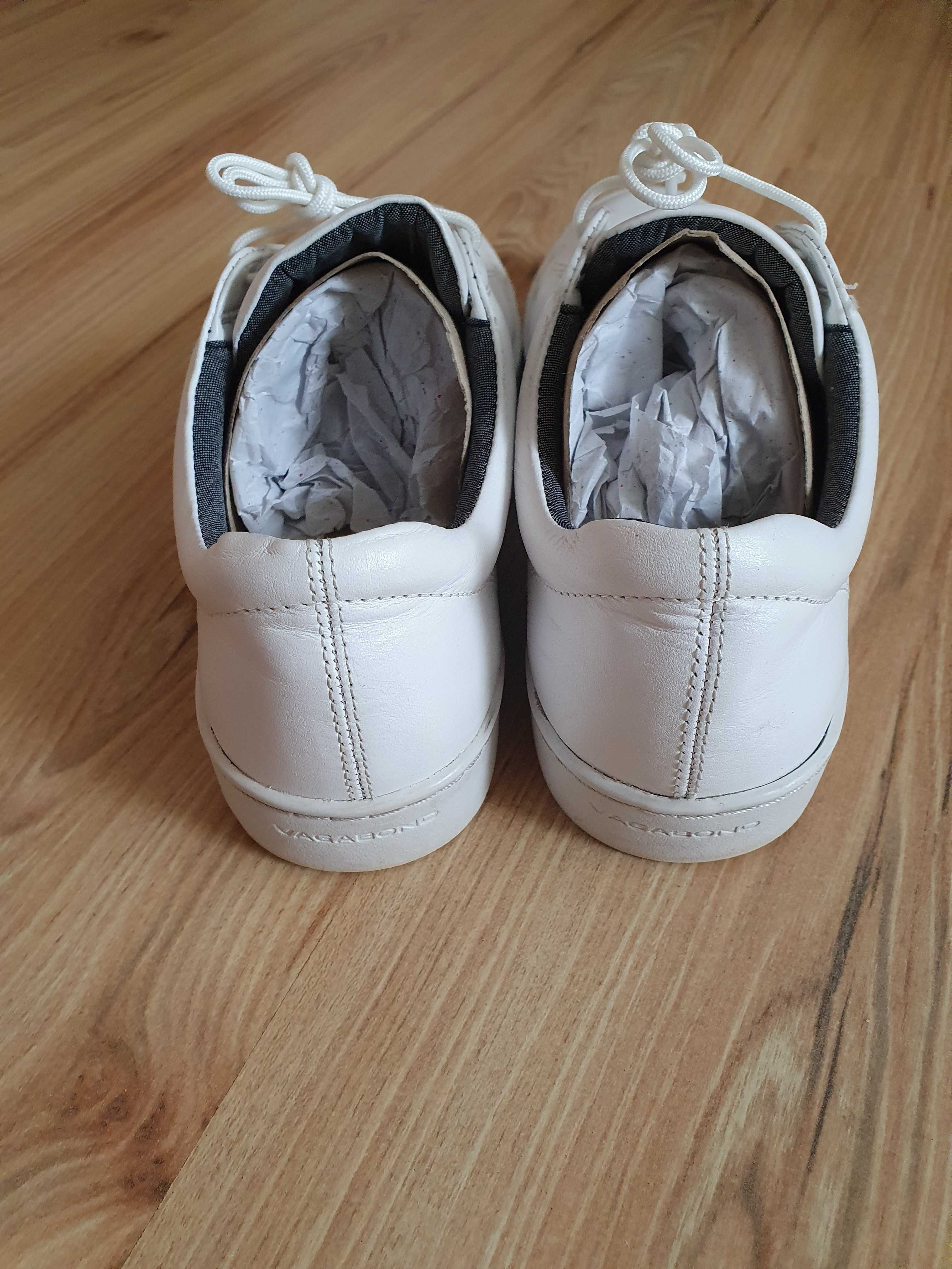 Białe, skórzane tenisówki, Vagabond, Zoe, 39