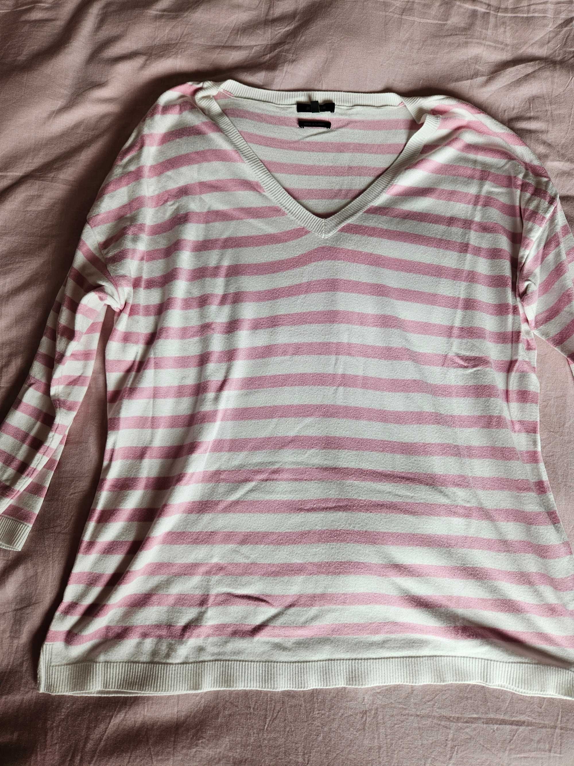 Camisola cor-de-rosa e branca da Massimo Dutti