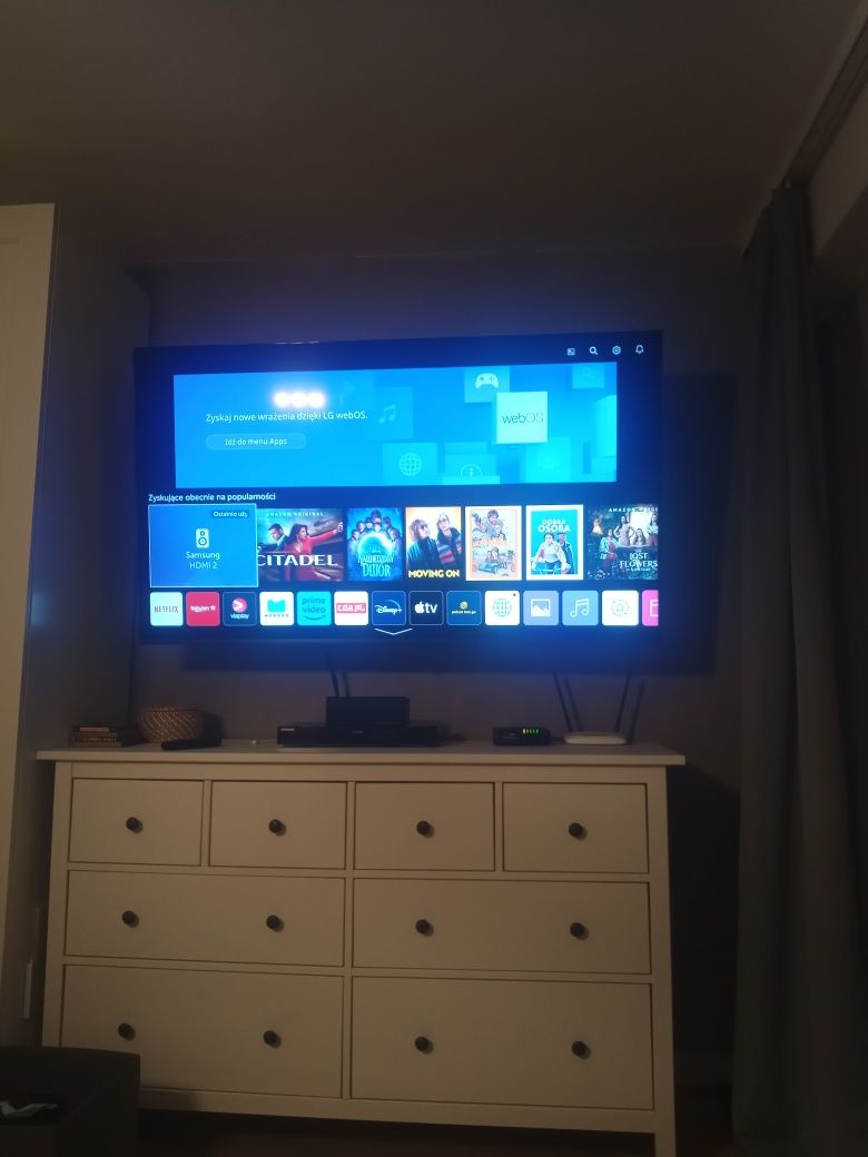 Telewizor LG 65"Nano cell 4k z uchwytem naściennym