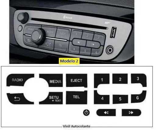 Kit Vinil Autocolante Reparação Auto-Rádio Renault Mégane / Clio