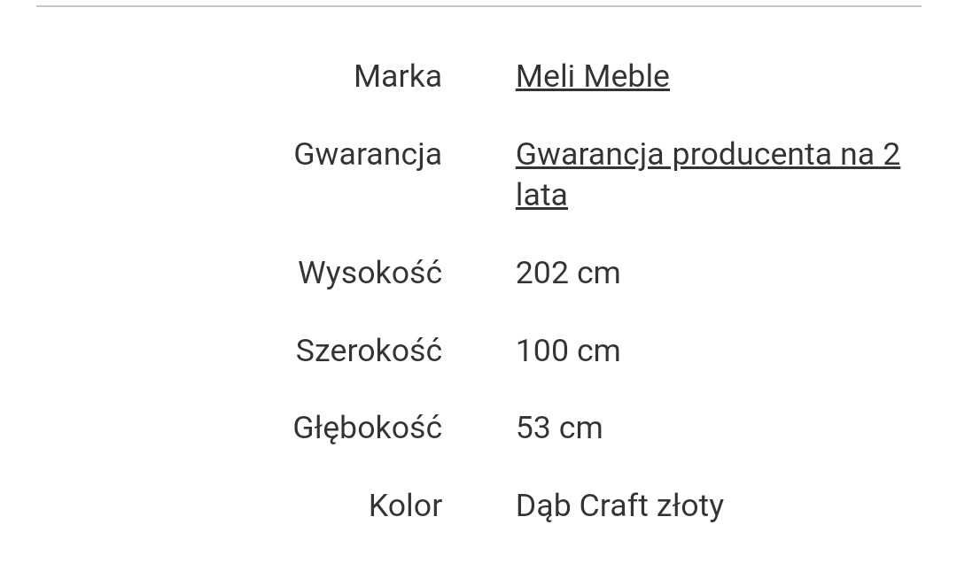 Szafa Boho Dąb Craft Złoty