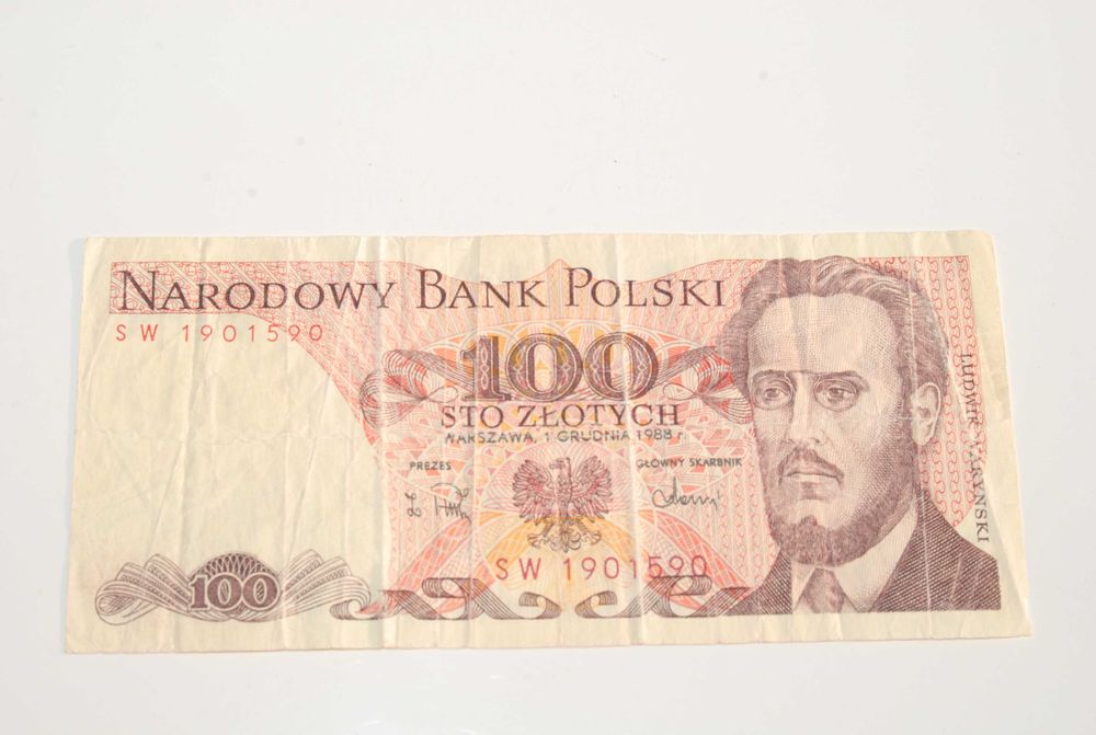 Stary banknot 100 złotych Waryński 1988 antyk