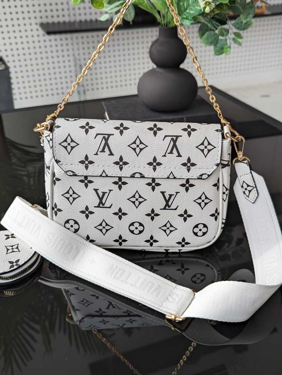 Женская сумка через плечо ЛВ/Жіноча сумка Louis Vuitton 2 в 1/сумка LV