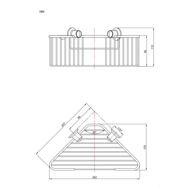 Koszyk prysznicowy narożny ANDEX Classic 089B biały