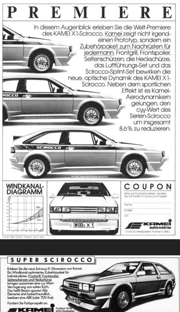 Oryginalny grill Kamei X1 do Volkswagen Scirocco Mk 2 GTX rarytas