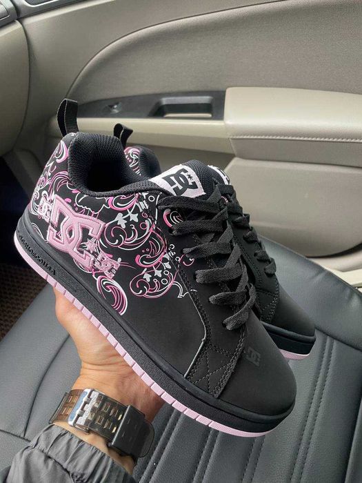 Женские кроссовки DC Shoes Court Graffik "Black/Pink" Размеры 36-41