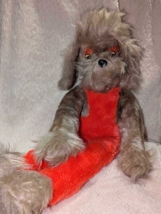 Vintage Pies Pomarańczowe Spodnie DDR Retro Prl Ndr Stofftier Maskotka