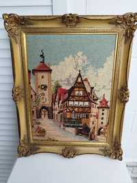Картина вышитая в деревянной багетной раме Германия