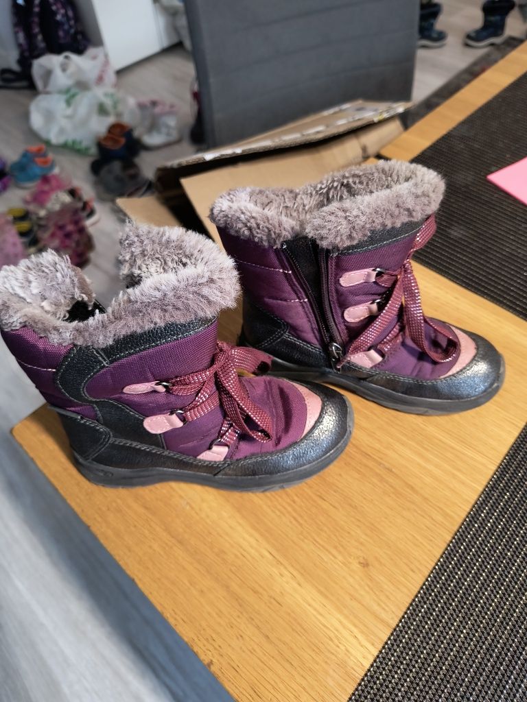 Buty na zimę, śniegowce, kozaki dla dziewczynki na suwak, roz. 28