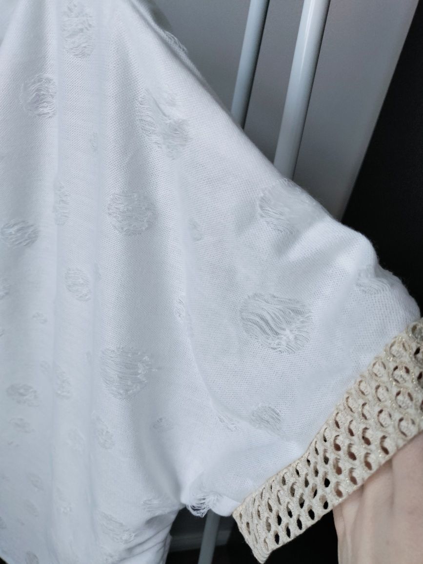 Bluzka biała 100% bawełna  boho r.uni  S- 2XL