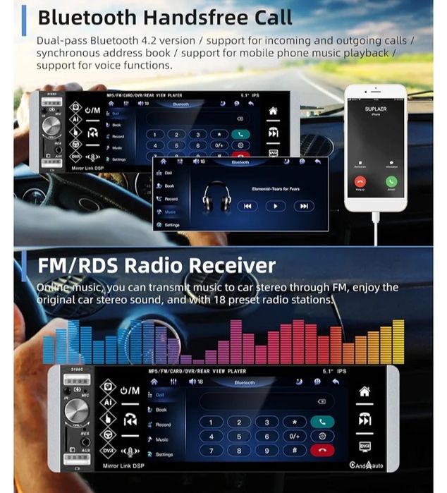 Автомагнітола 1din CarPlay _ AndroidAuto