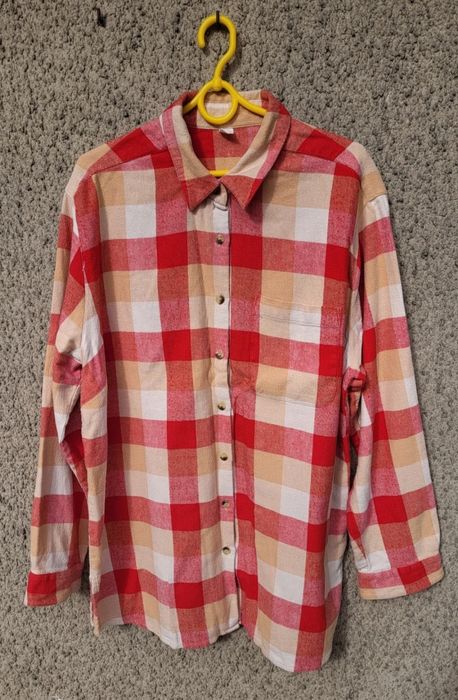 Kolorowa koszula w kratę oversize vintage