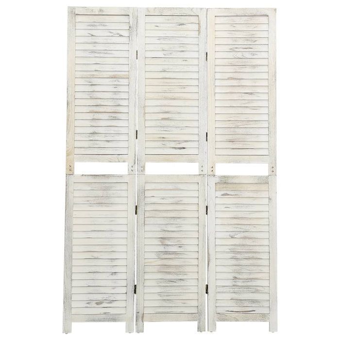vidaXL Parawan 3-panelowy, biały, 105 x 165 cm, drewniany