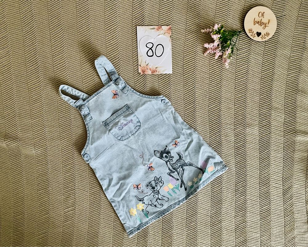 Wyprzedaż nowa sukienka jeansowa bambi primark 80
