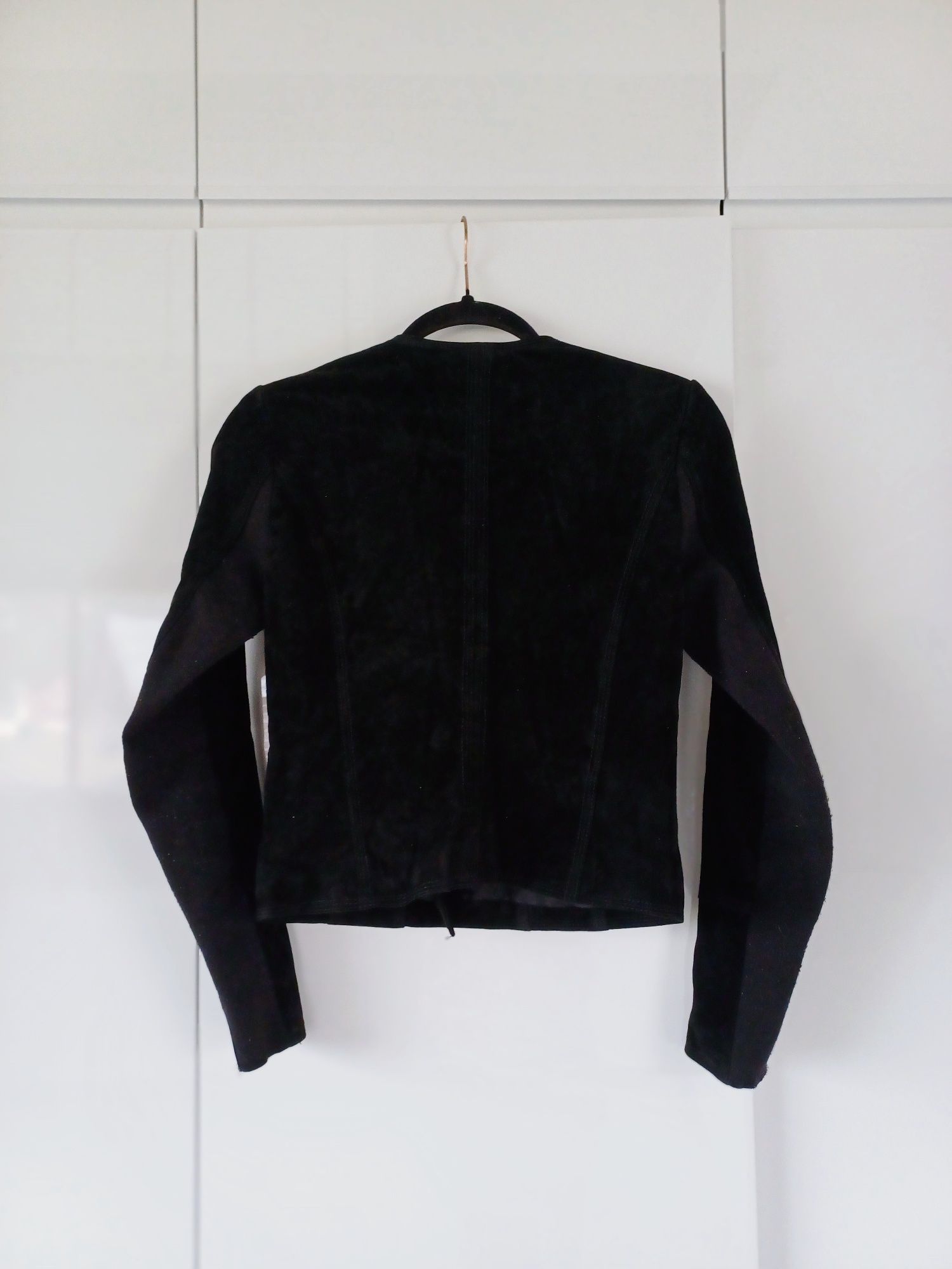 Vero Moda czarna kurtka ramoneska wiosenna skórzana skóra naturalna XS
