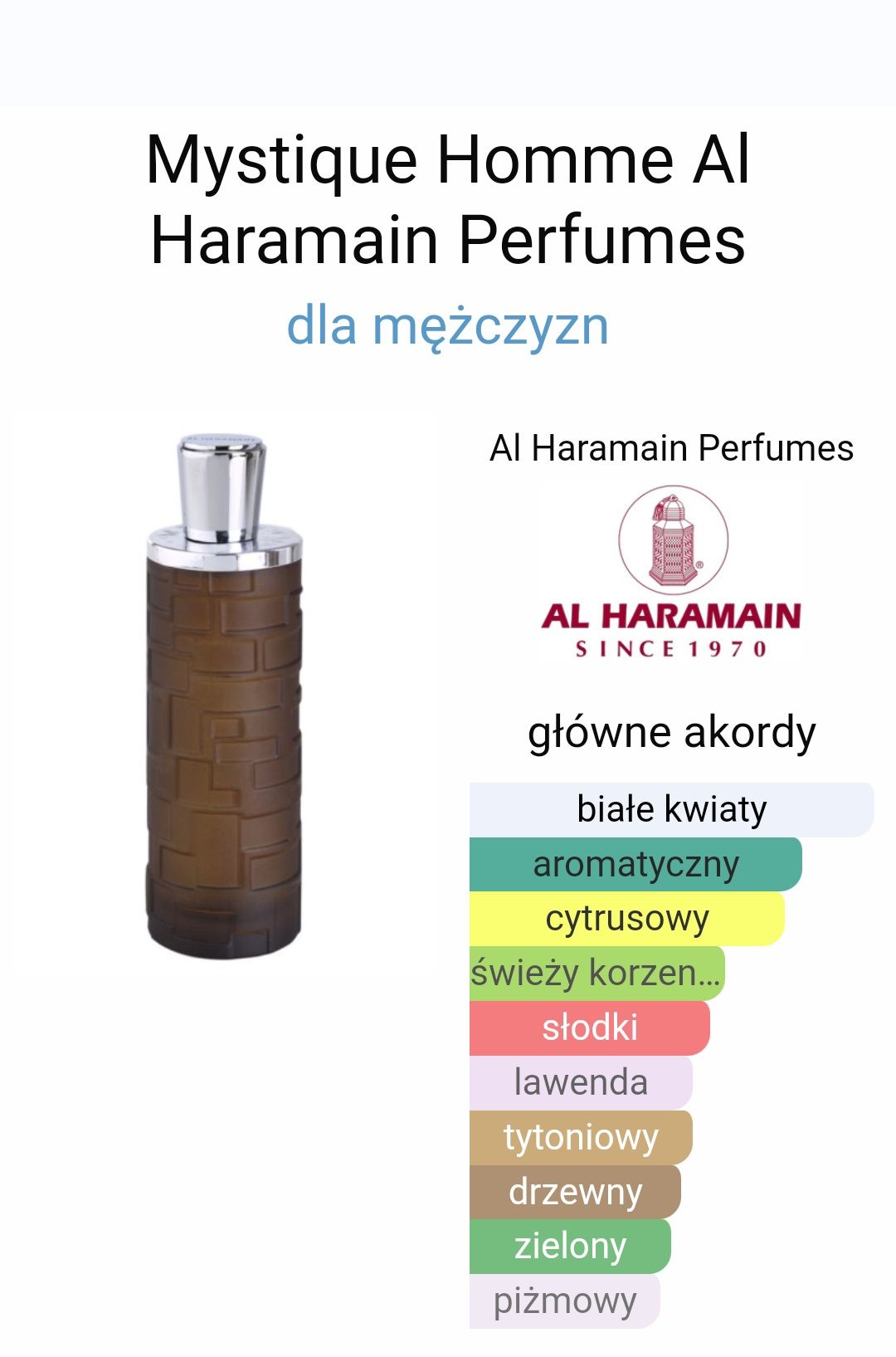 Al Haramain Mystique woda perfumowana