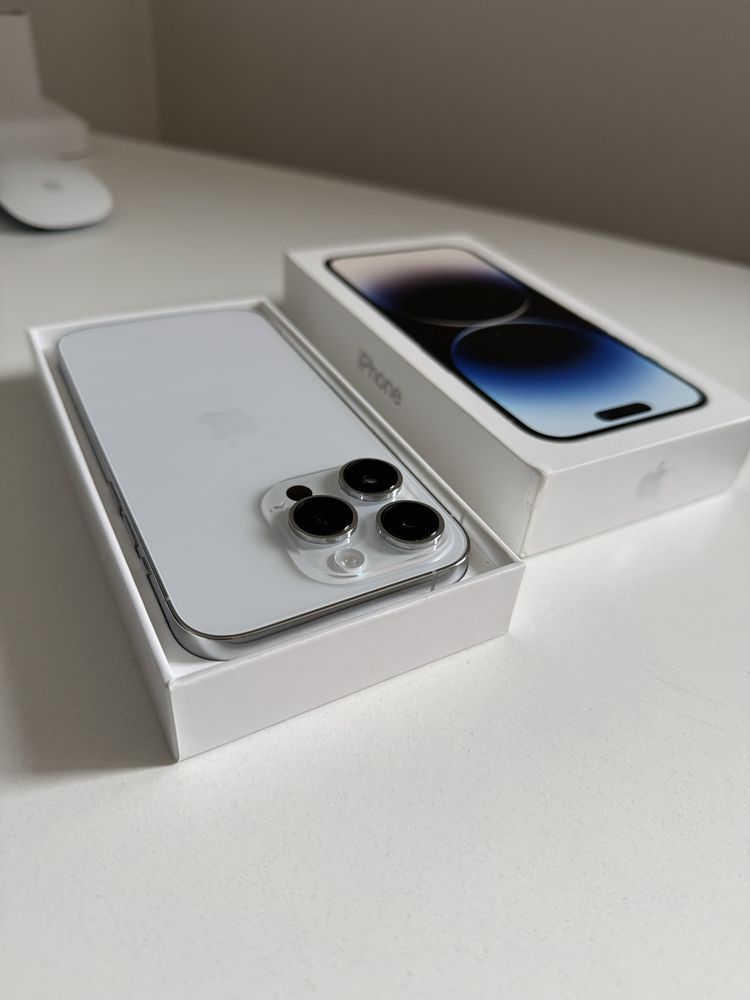iPhone 14 Pro 256gb Silver Stan Idealny Oryginalna Bateria 93%