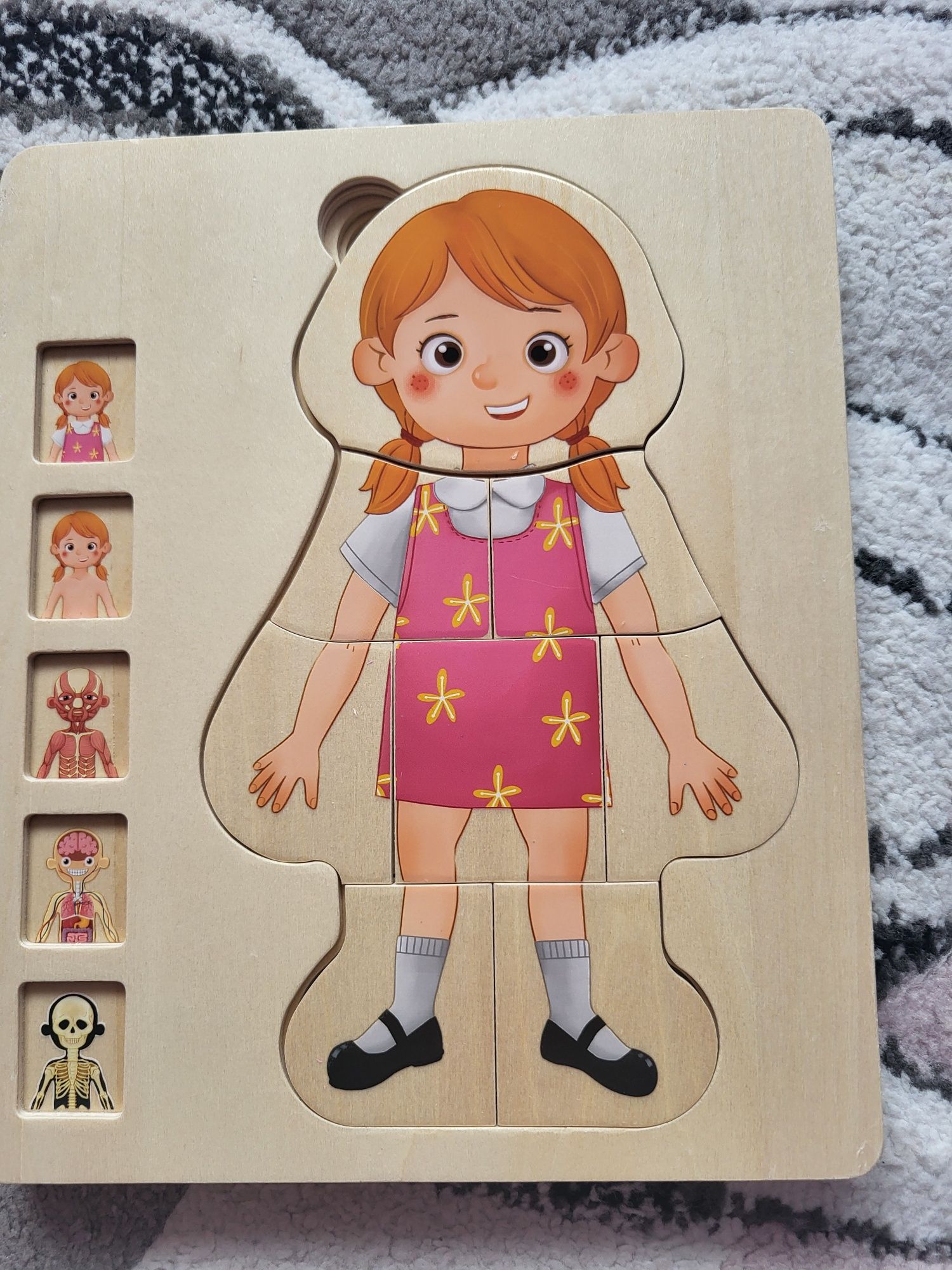 Puzzle drewniane anatomia dziewczynki 4+