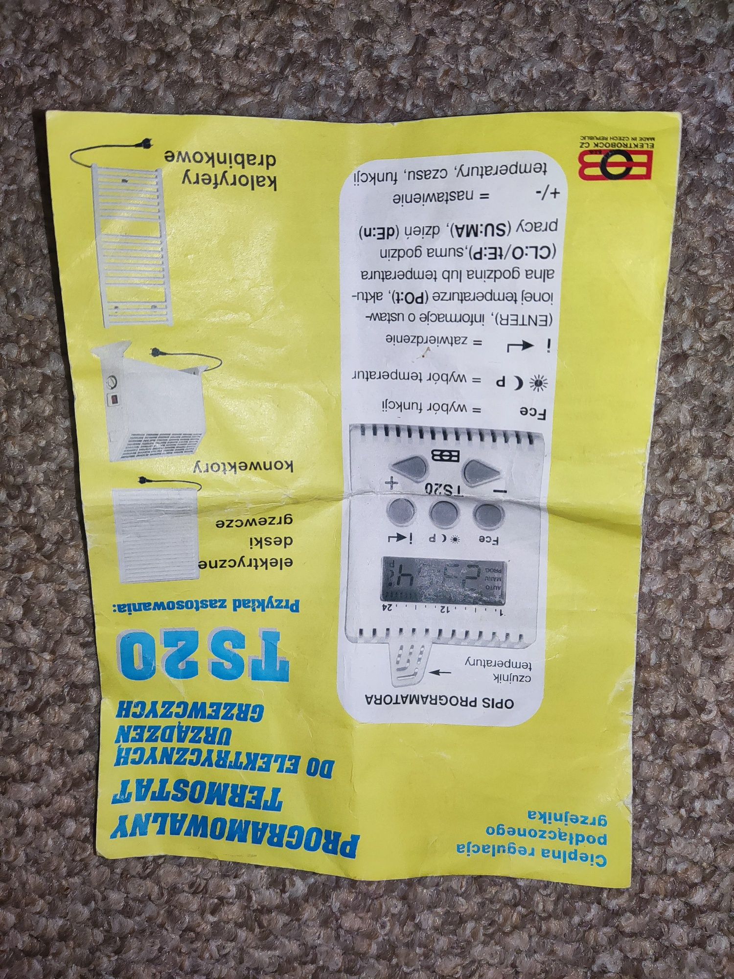 Termostat gniazdkowy TS20 - Tygodniowy programator