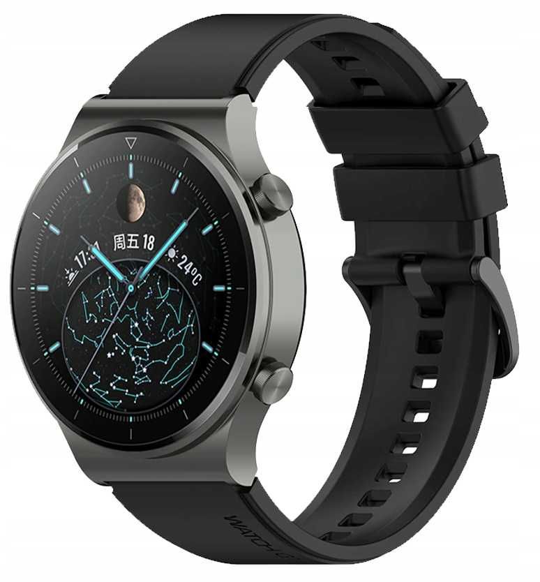 Pasek opaska Silikonowa AMAZFIT Stratos 2/2S 3 HUAWEI GT 22mm CZARNA