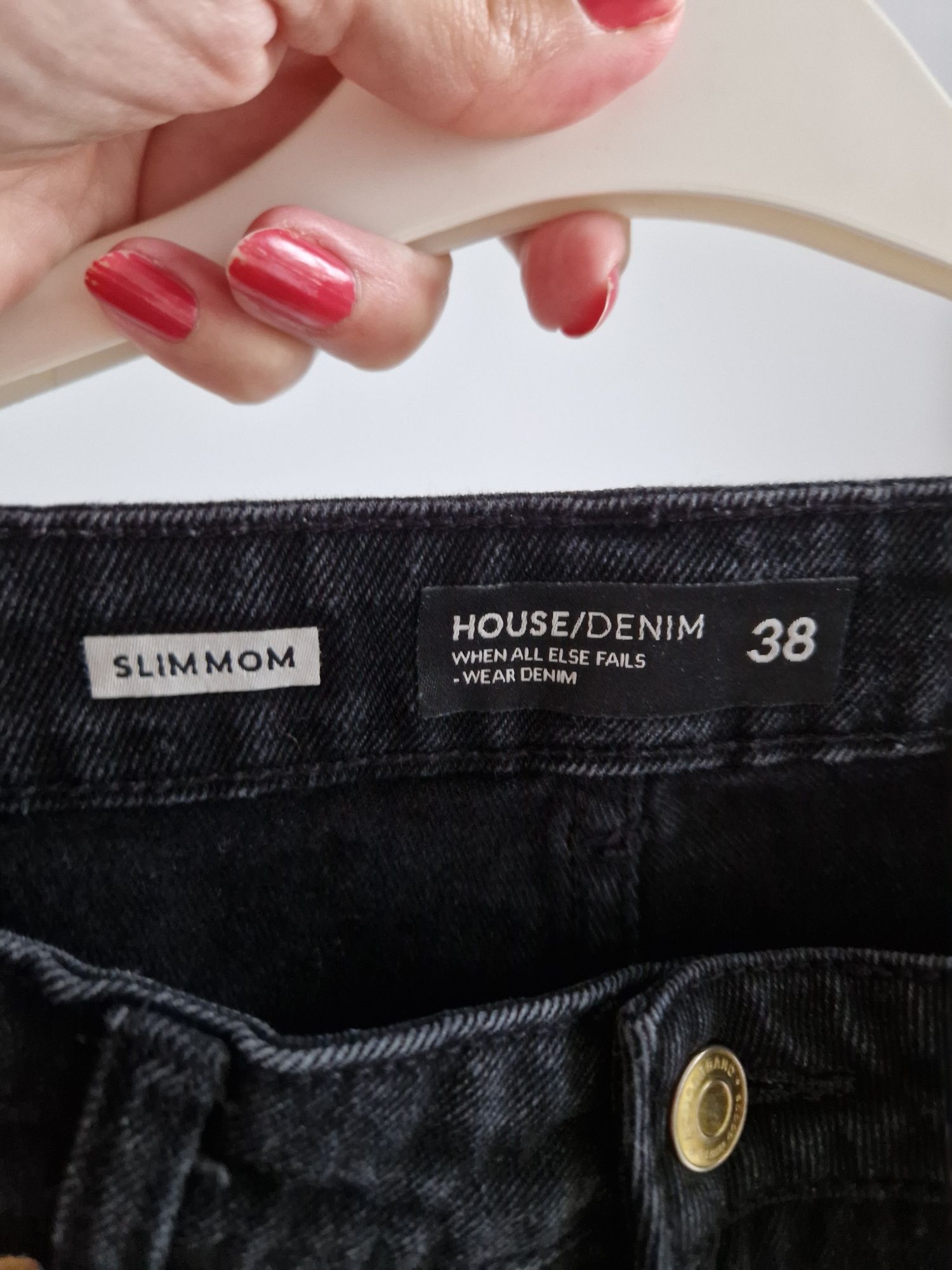 House dżinsy jeansy M 38 czarne slim mom fit
